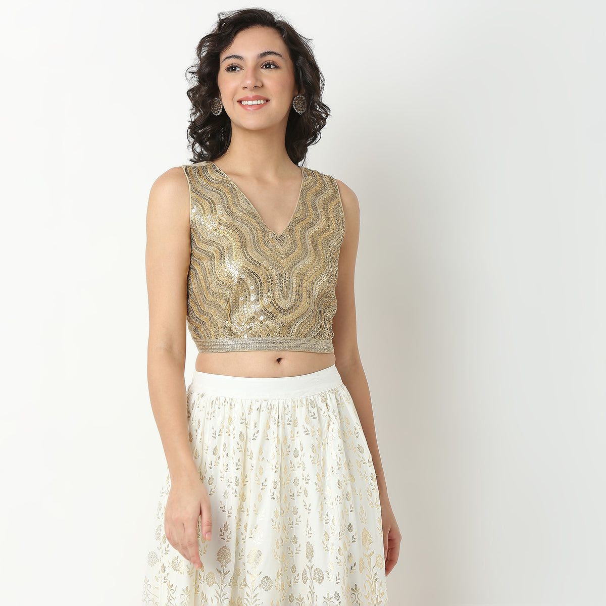 Embellished Polyester Crop Top