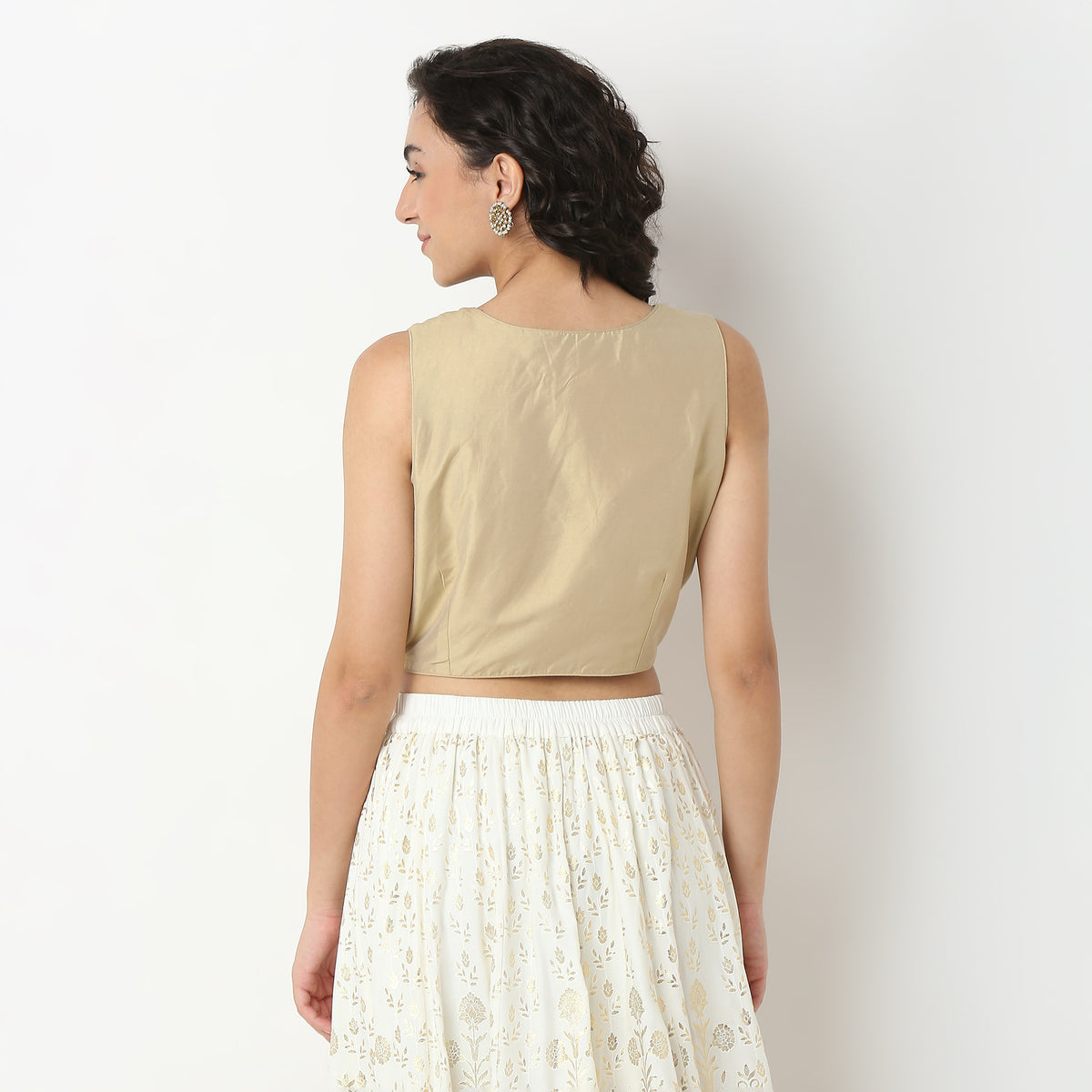 Embellished Polyester Crop Top