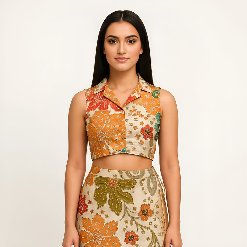 Slim Fit Printed Crop Top