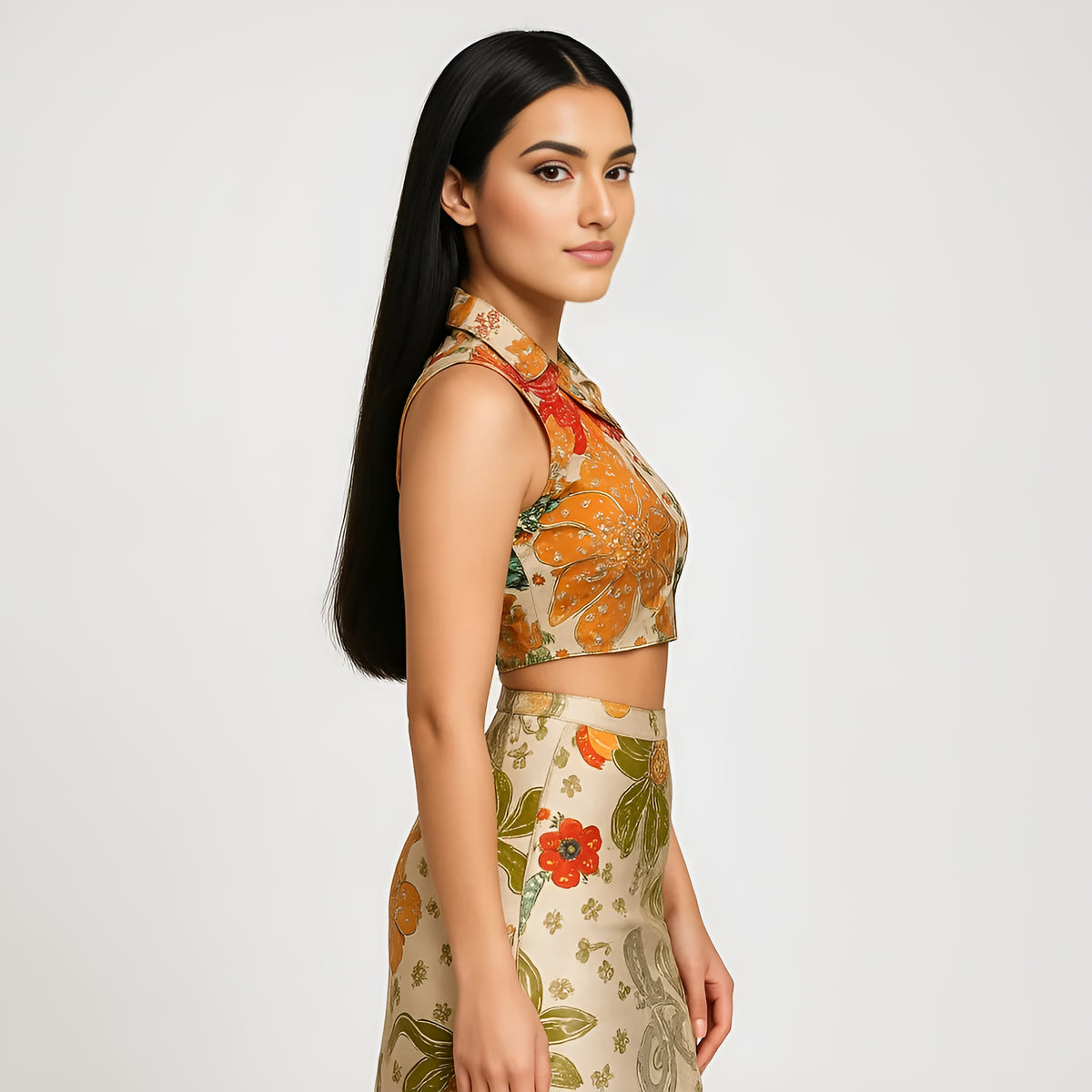 Slim Fit Printed Crop Top