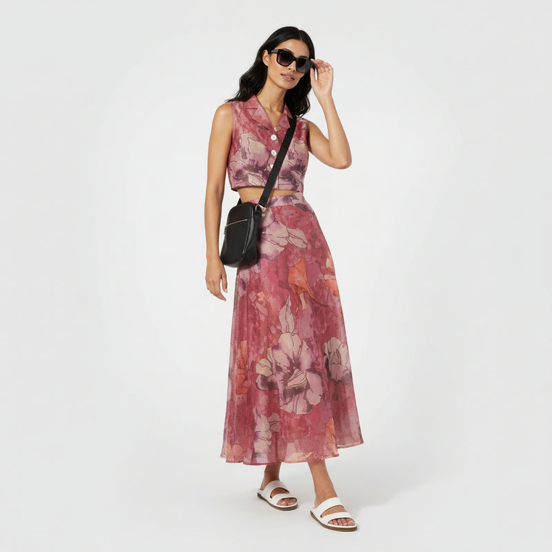 Printed Sleeveless Crop Top