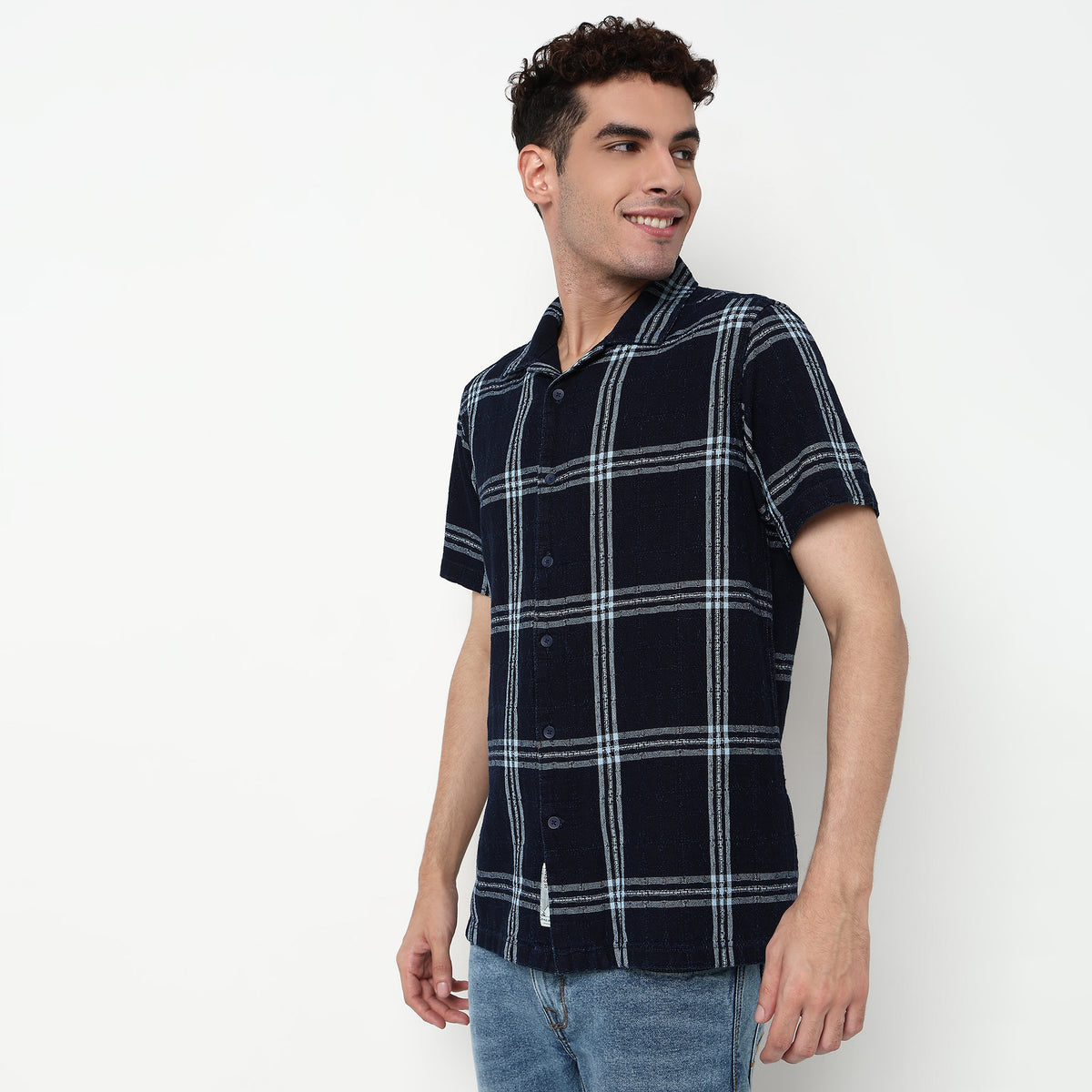Checkered Cotton Fabric Shirt