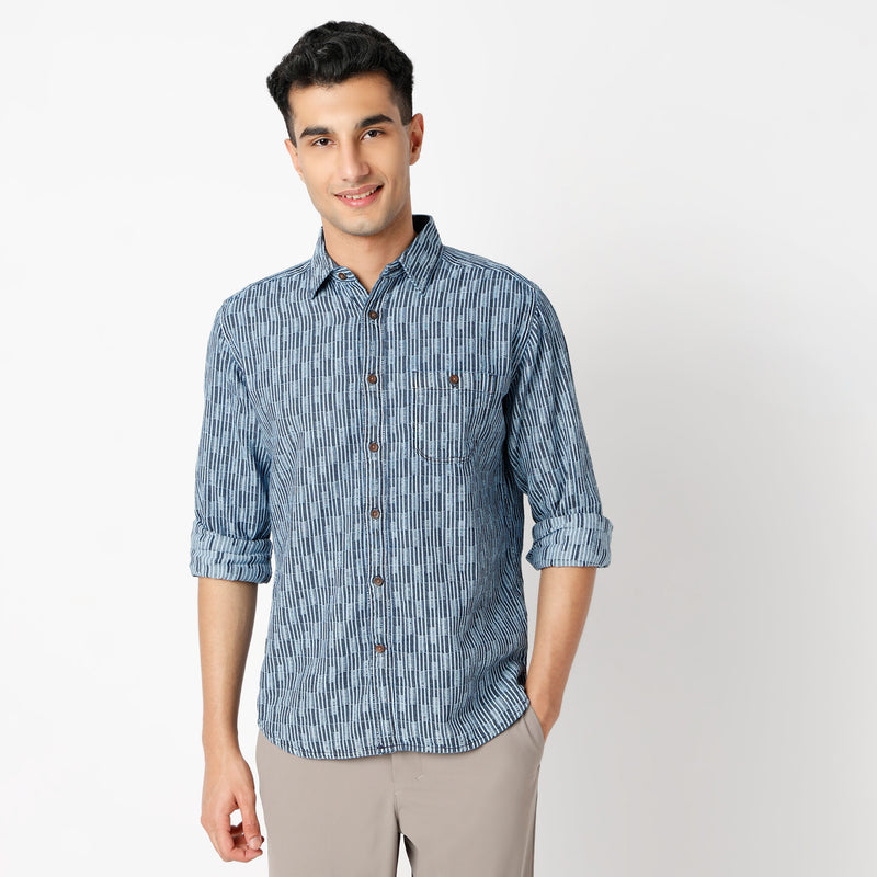 Regular Fit Checkered Regular Length Shirt