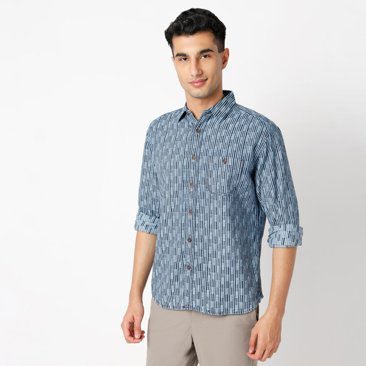 Regular Fit Checkered Regular Length Shirt