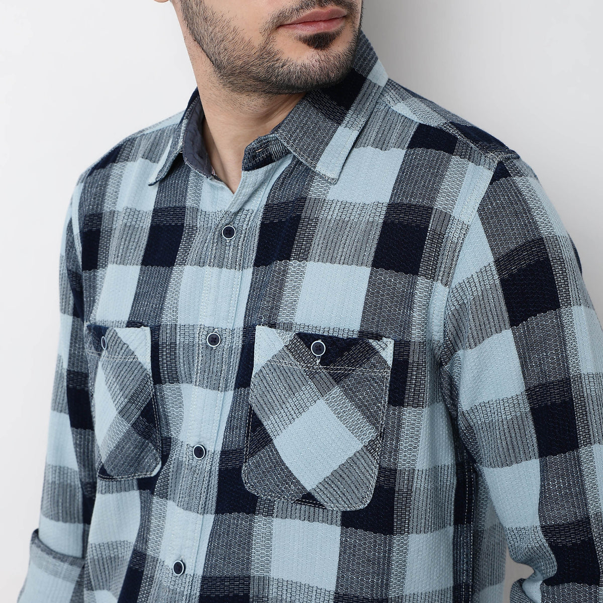 Cruiser Regular Indigo Checkered Shirt