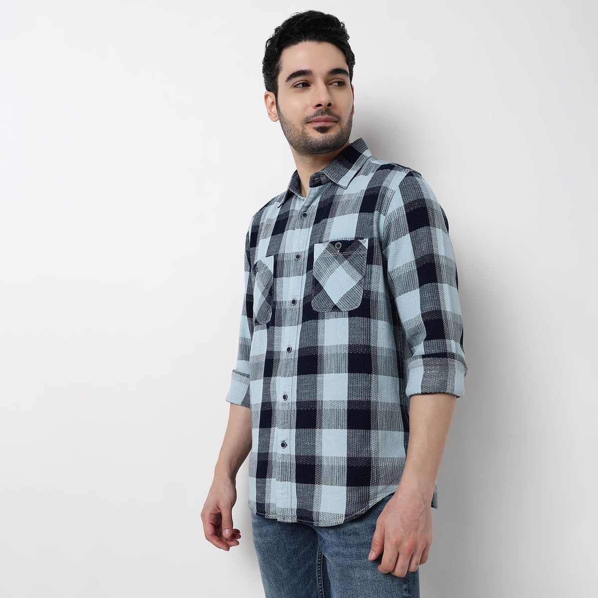 Cruiser Regular Indigo Checkered Shirt