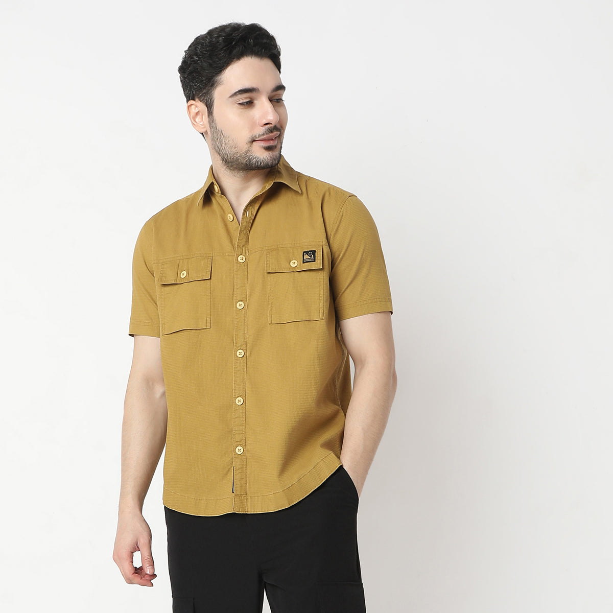 Slim Fit Solid Shirt