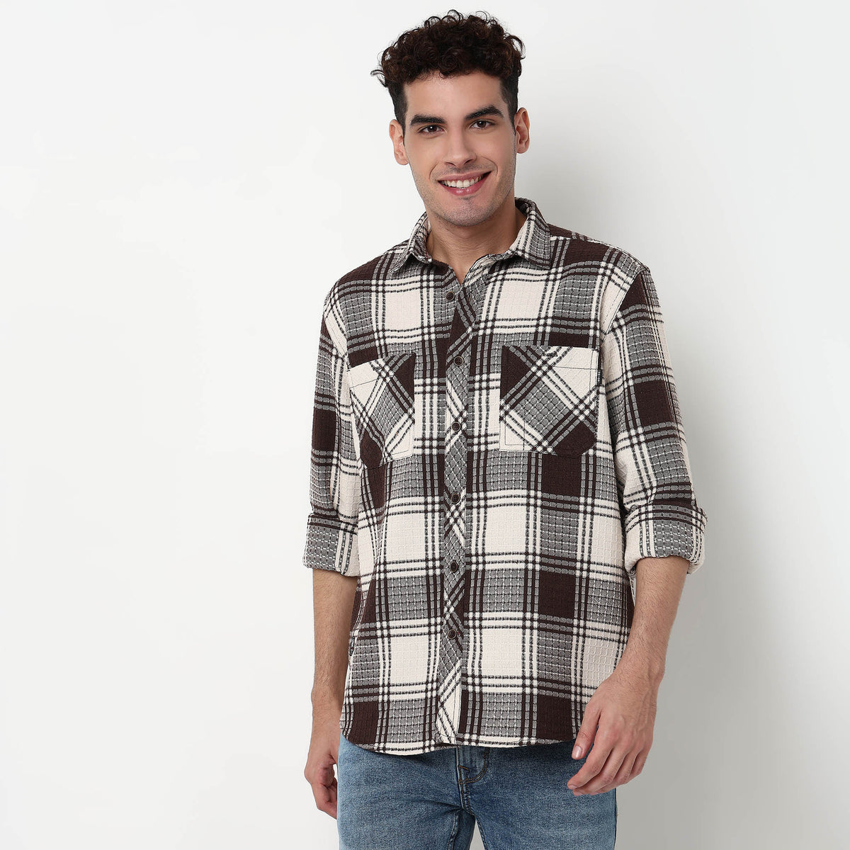 Checkered Cotton Fabric Shirt