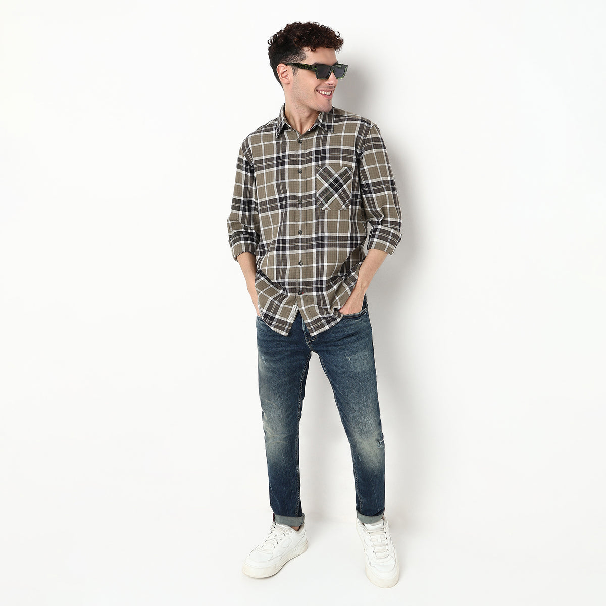 Checkered Cotton Fabric Shirt