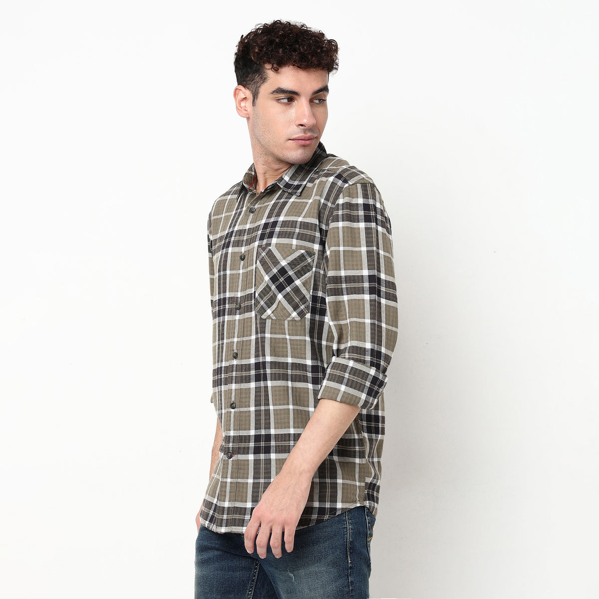 Checkered Cotton Fabric Shirt