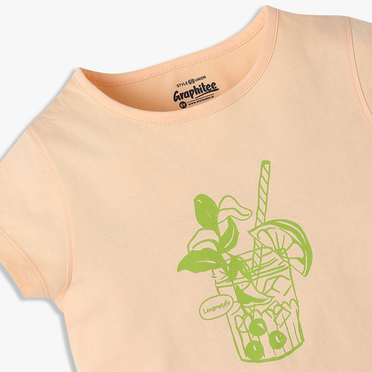 Girls Regular Fit Graphic Crew Neck T-Shirt