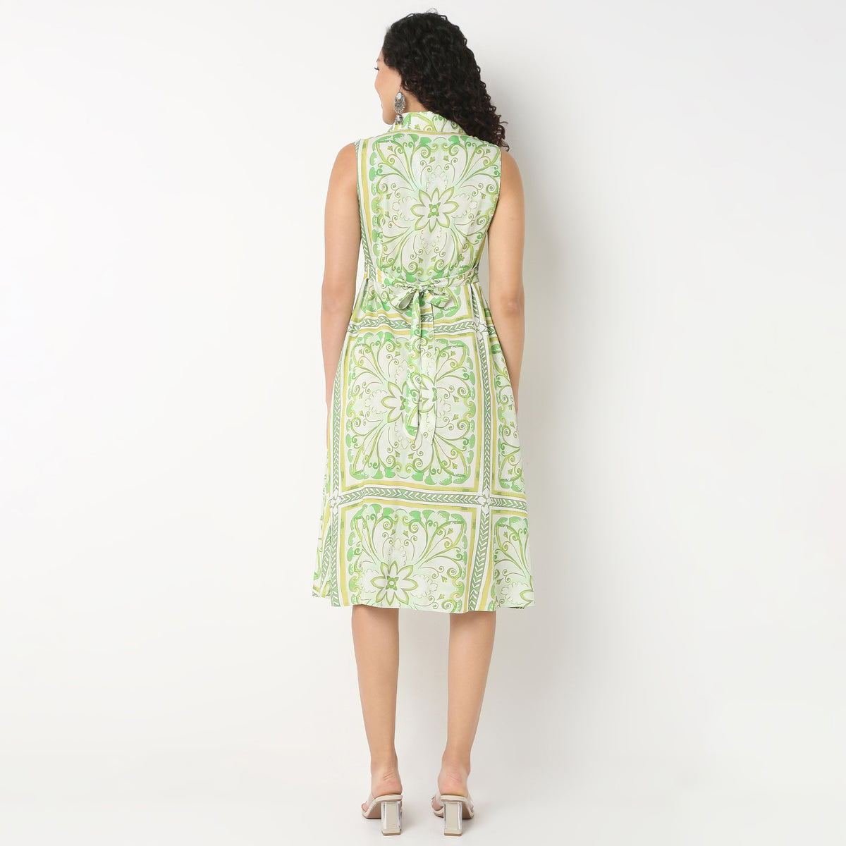 Belted Sleeveless Shirt Dress