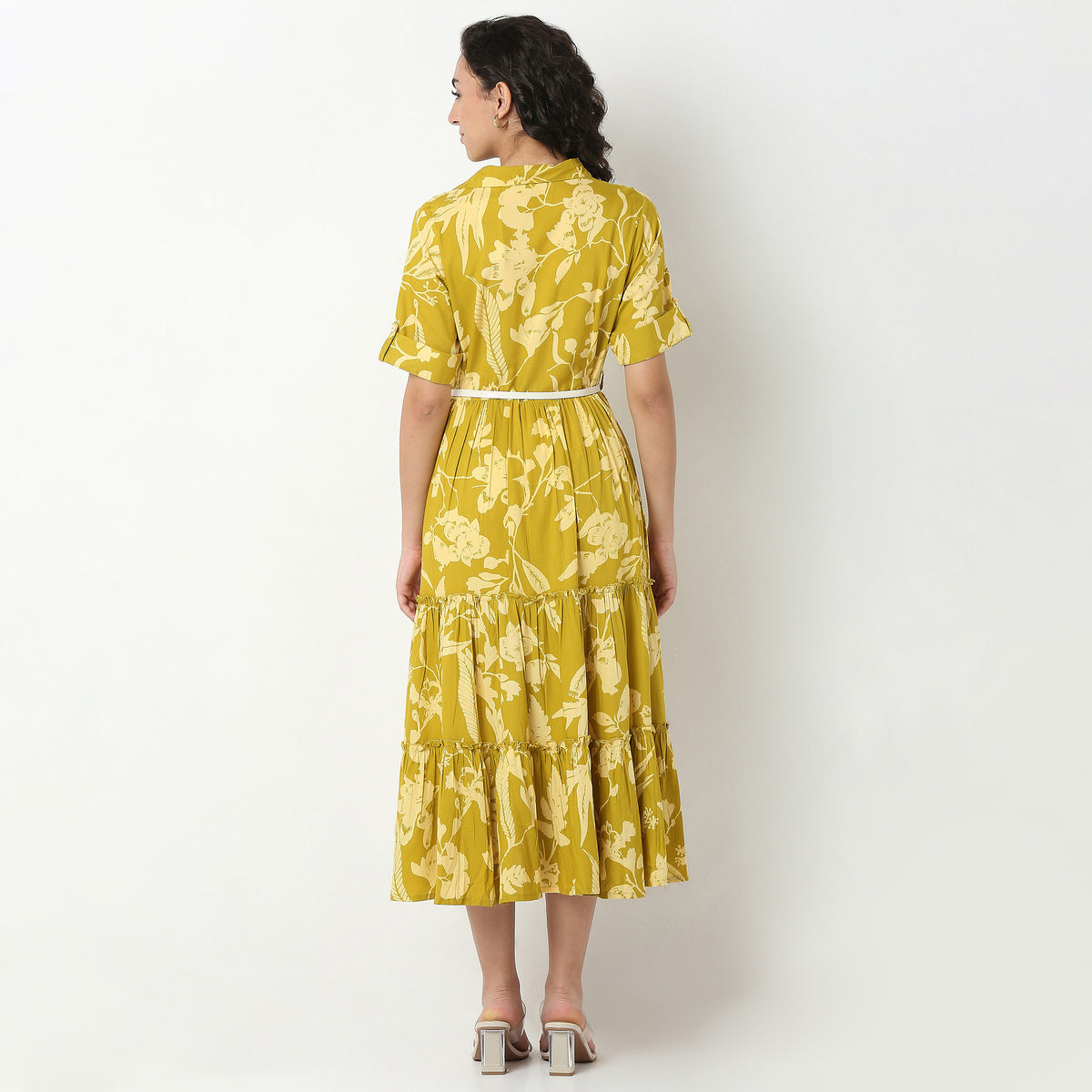 Printed Rayon Flared Dress