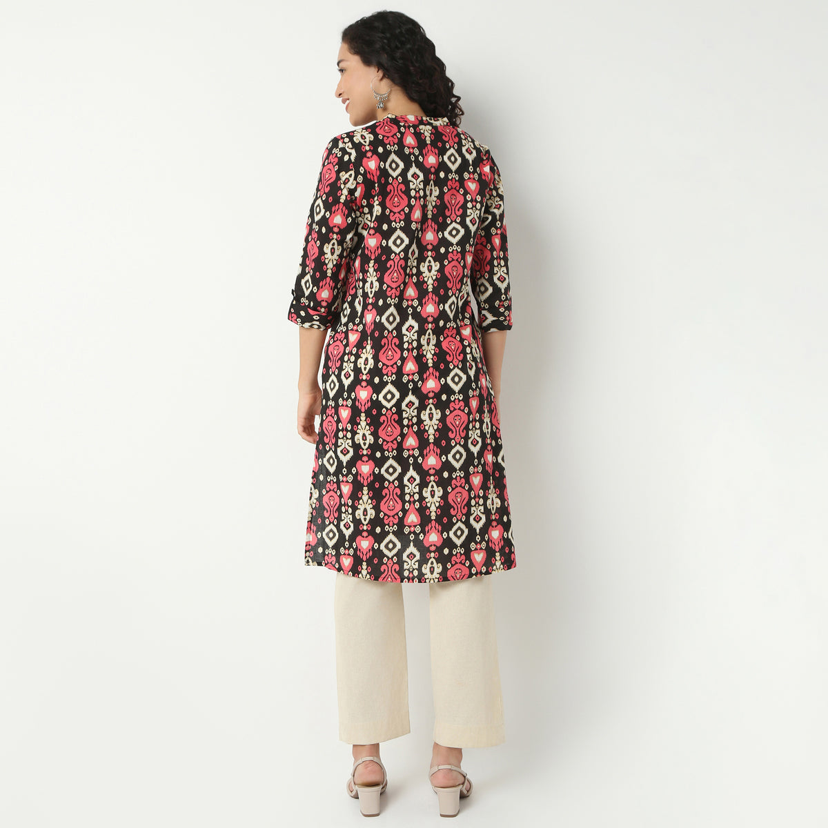 Half Placket Kurta-Cambric