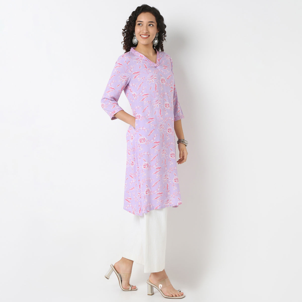 V-Neck Long Kurta