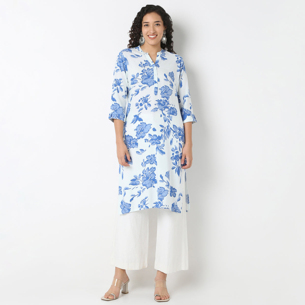 Half Placket Kurta-Rayon