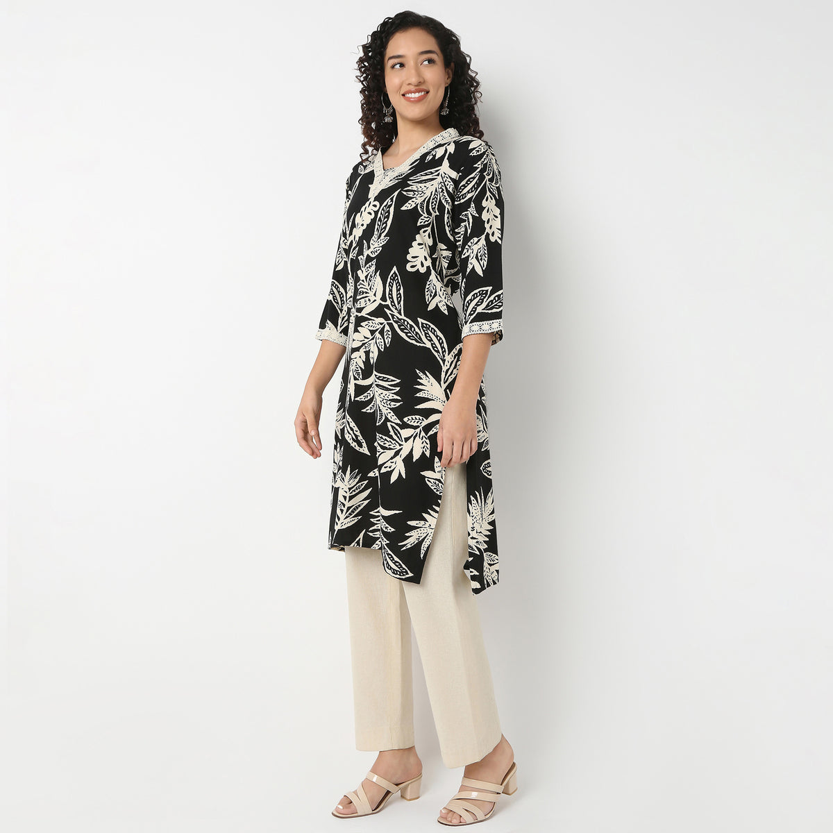 V-Neck With Gusset Long Kurta