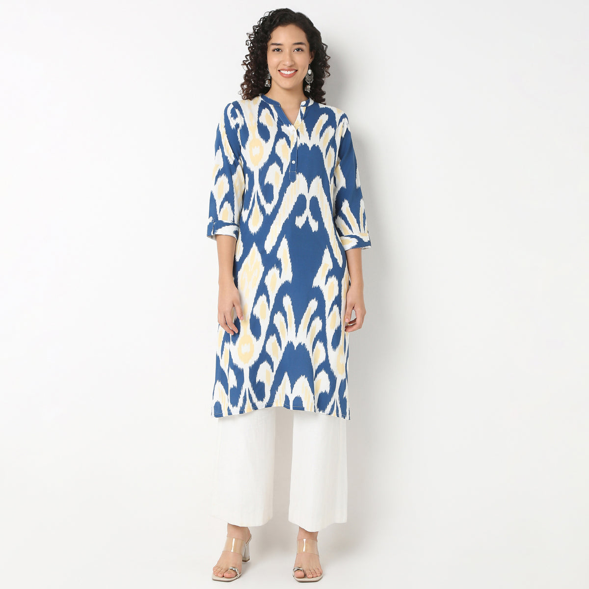 Half Placket Kurta-Rayon
