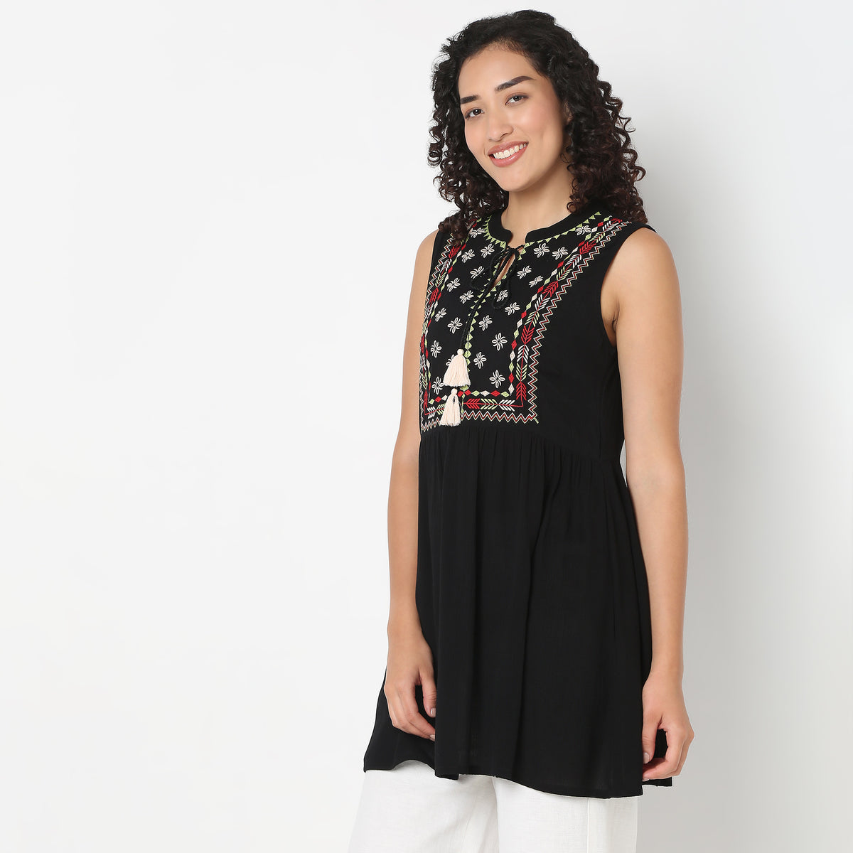 Yoke Embroidered Tunic