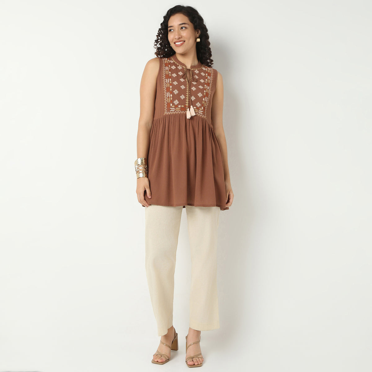 Yoke Embroidered Tunic