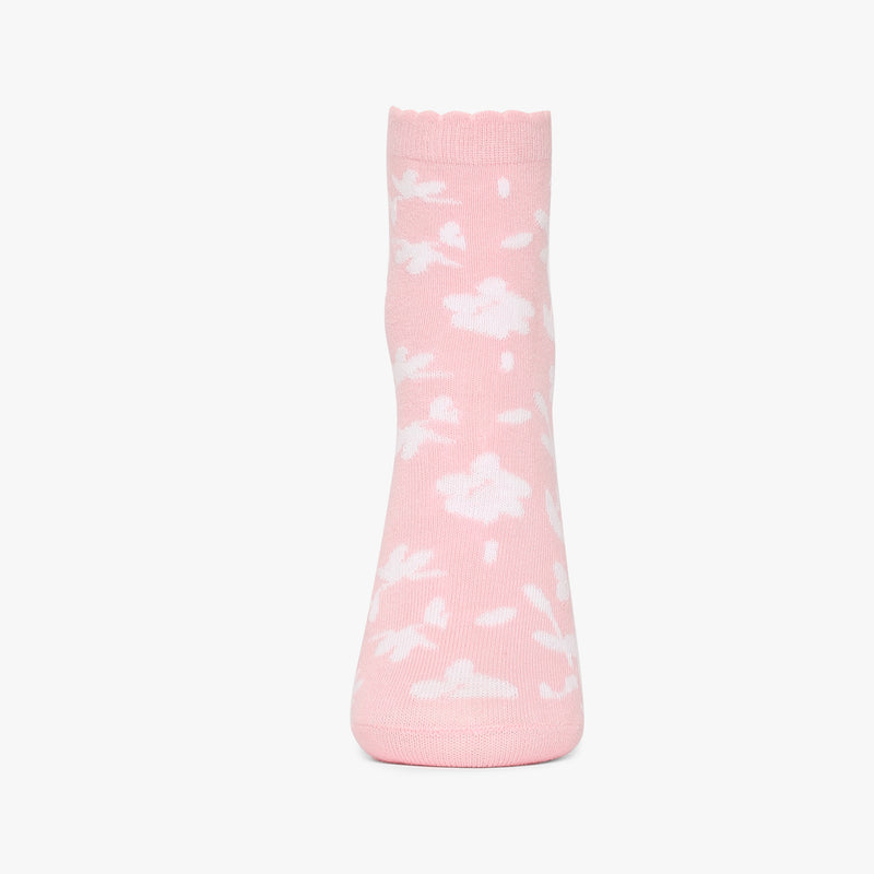 Girls Ankle Length Printed Socks (Pack of 2)