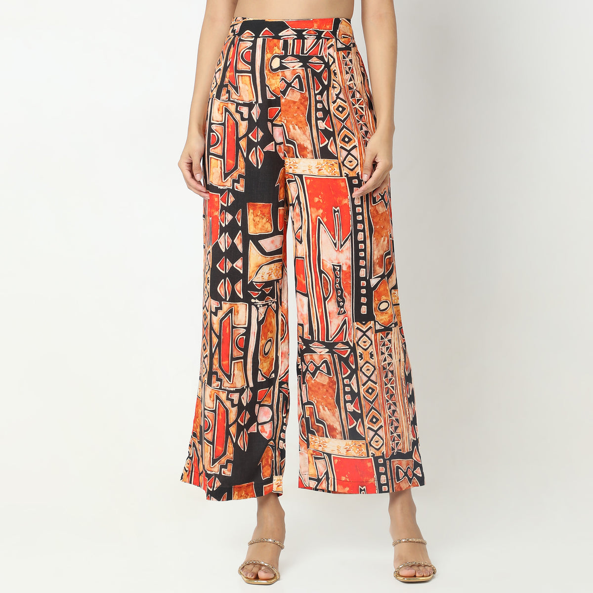 Flare Fit Printed Crop Top with Pant Set