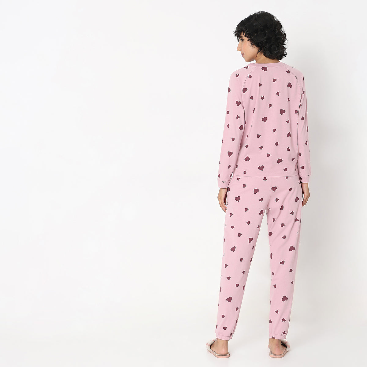 Regular Fit Heart T-Shirt with Pyjama Sleepwear Set