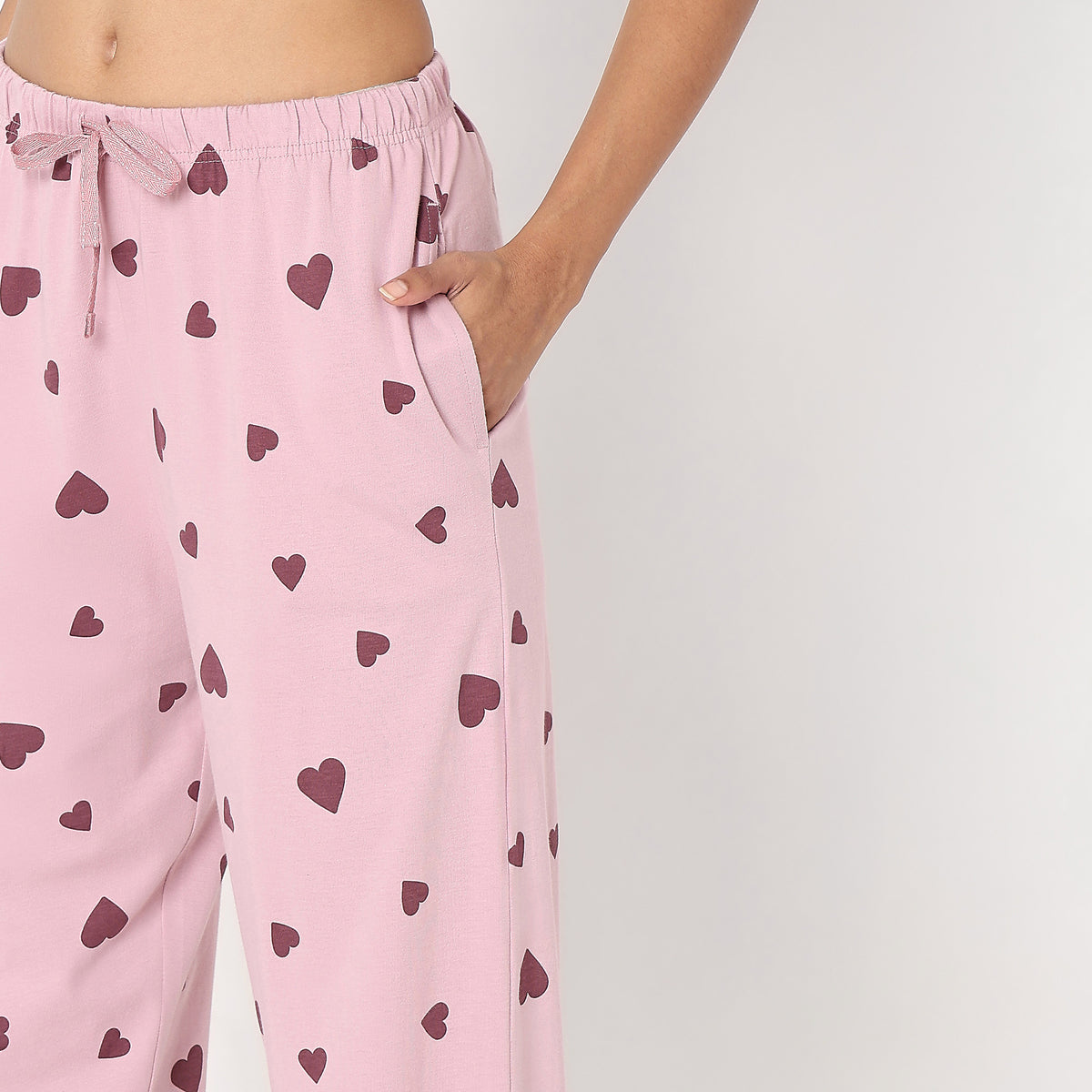 Regular Fit Heart T-Shirt with Pyjama Sleepwear Set