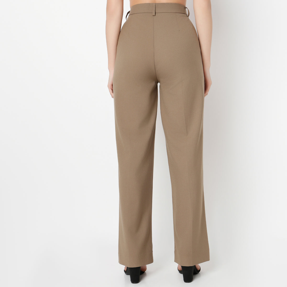 Regular Fit Solid Trousers