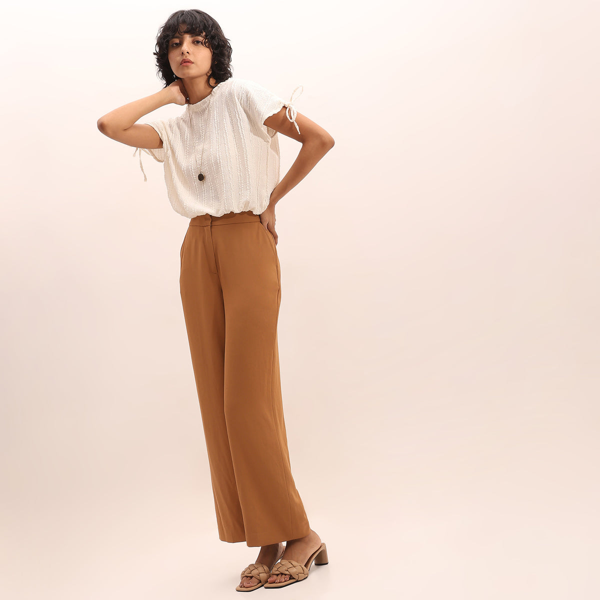 Betty Fashion Dolman Sleeve Top With Extended shoulder With Drawstring Tie Detail