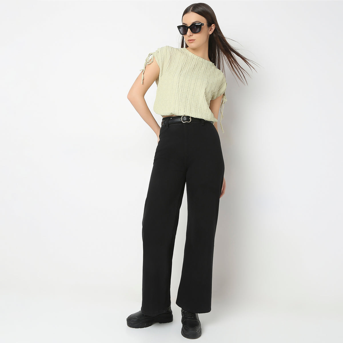 Betty Fashion Dolman Sleeve Top With Extended shoulder With Drawstring Tie Detail