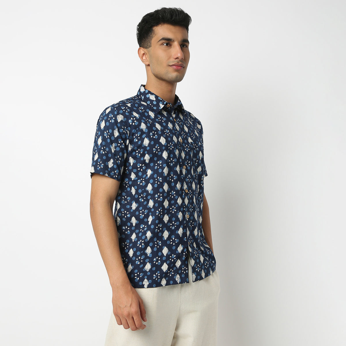 Regular Fit Printed Shirt Collar Shirt
