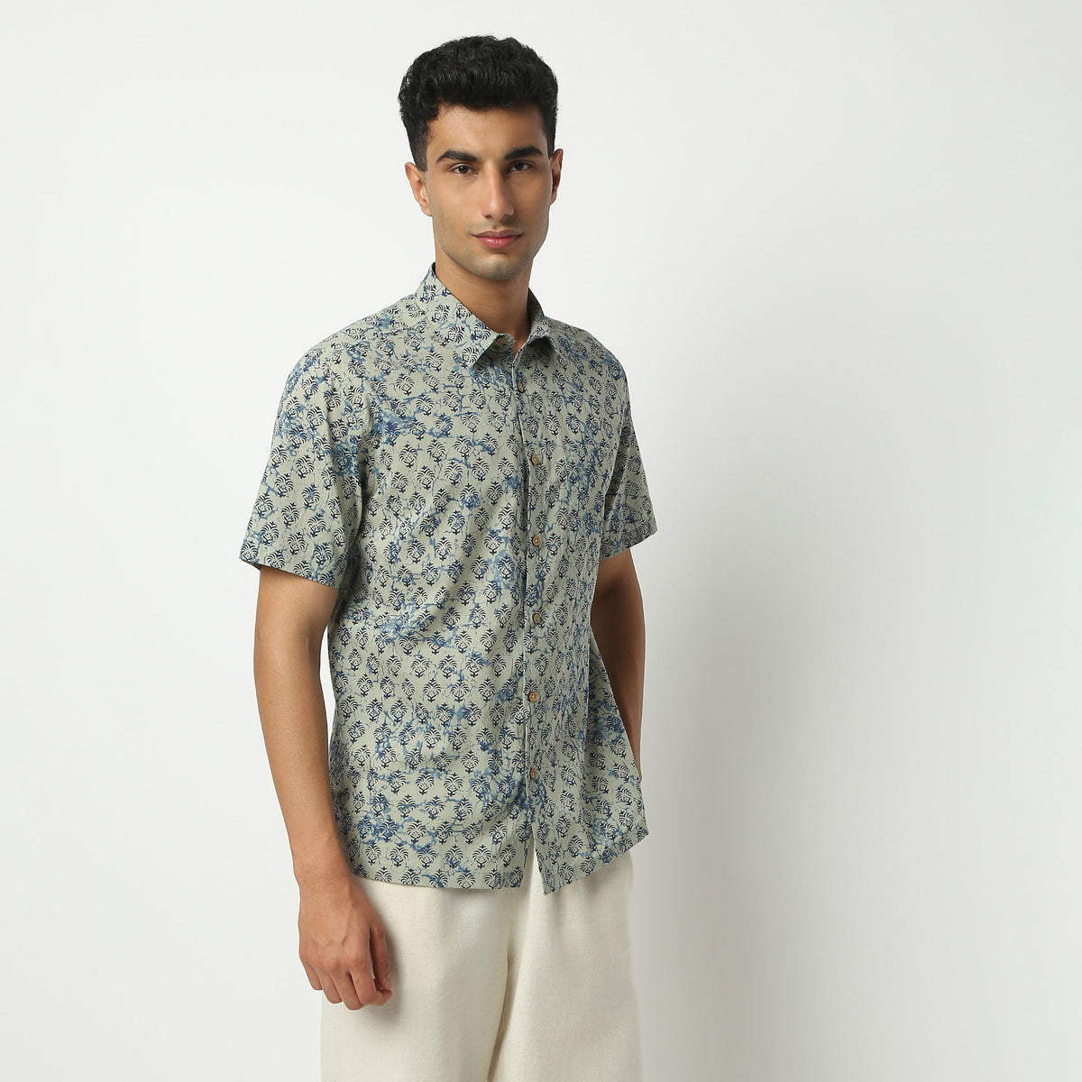 Regular Fit Printed Shirt Collar Shirt