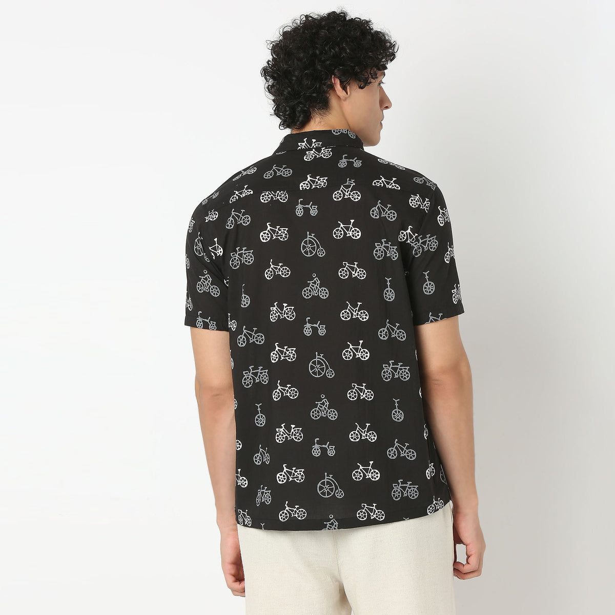 Collar Short Length Printed Shirt