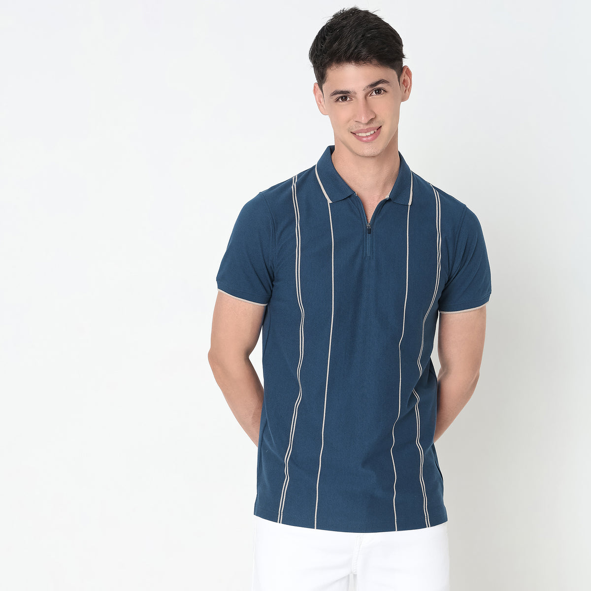 Regular Fit Striped Polo T-Shirt