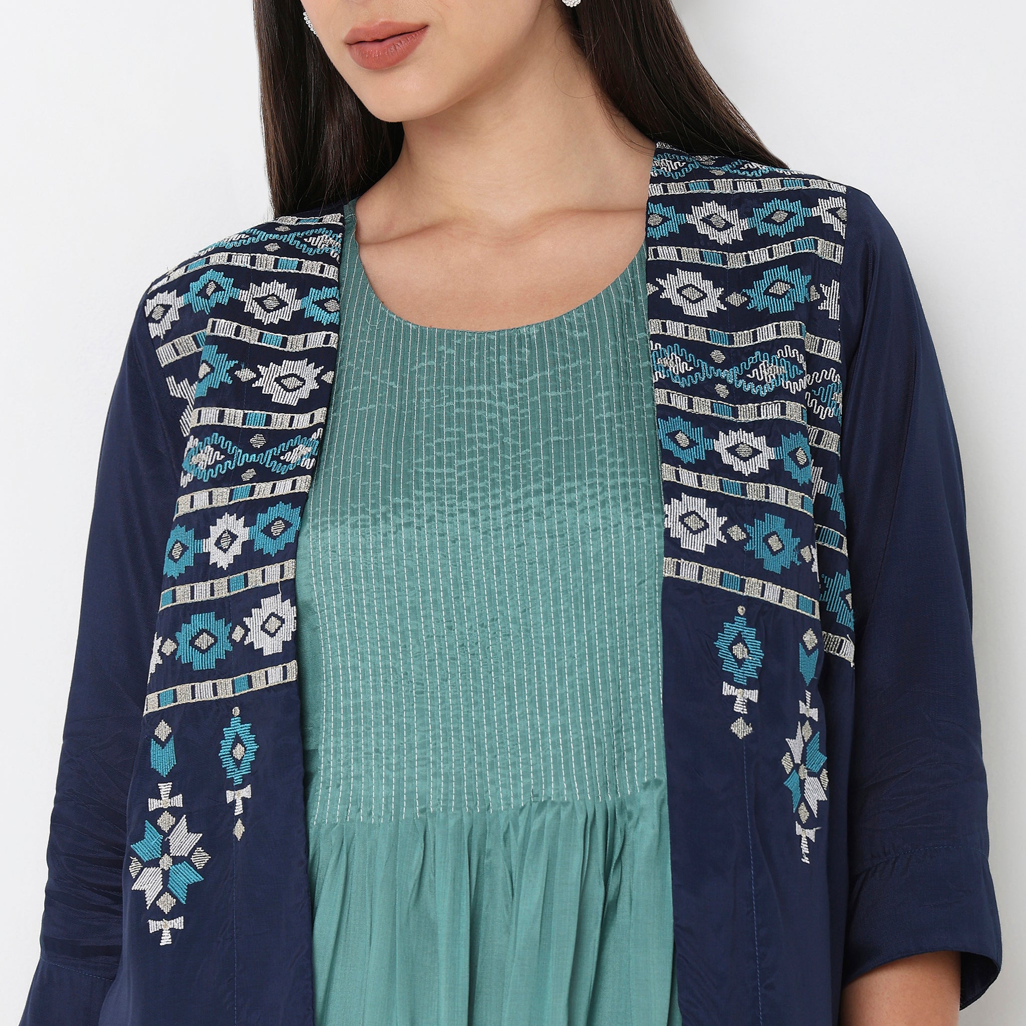 Flare Fit Embroidered Jacket