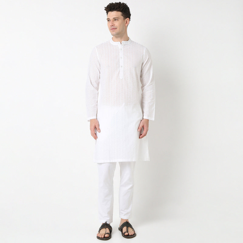 Straight Fit Lapet Long Kurta