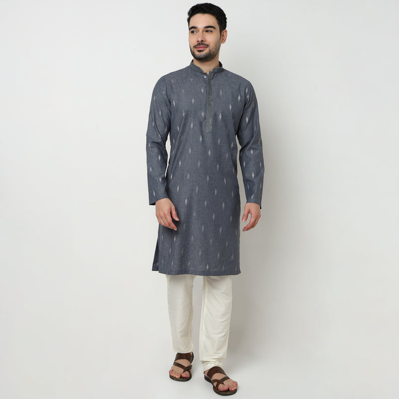Dobby Jacquard Long Kurta