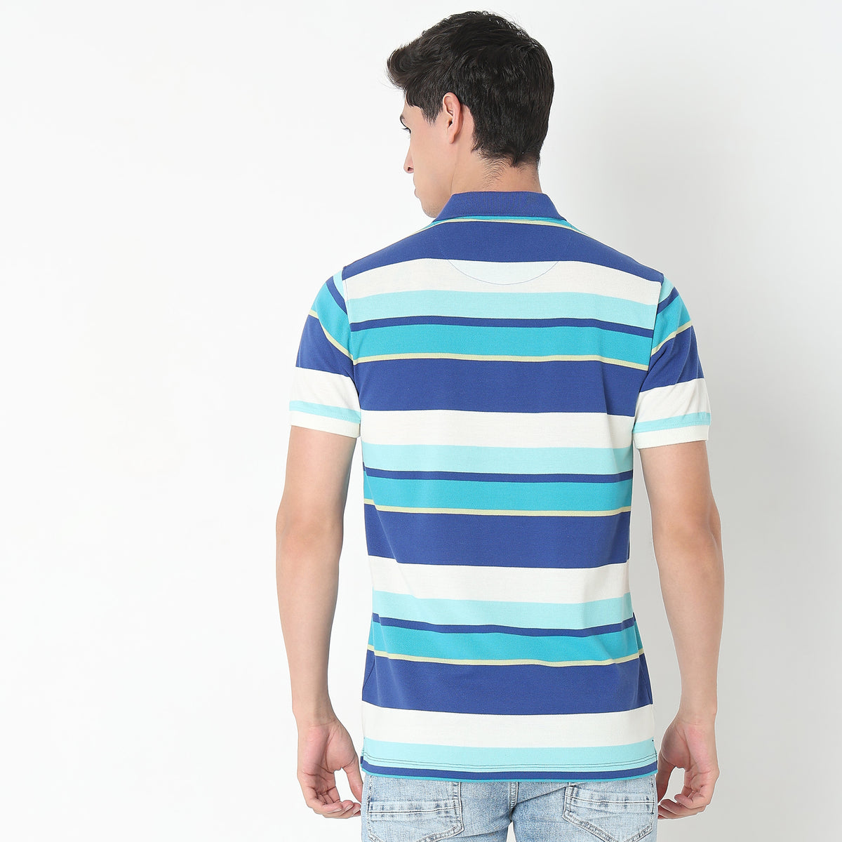 Regular Fit Striped Polo T-Shirt