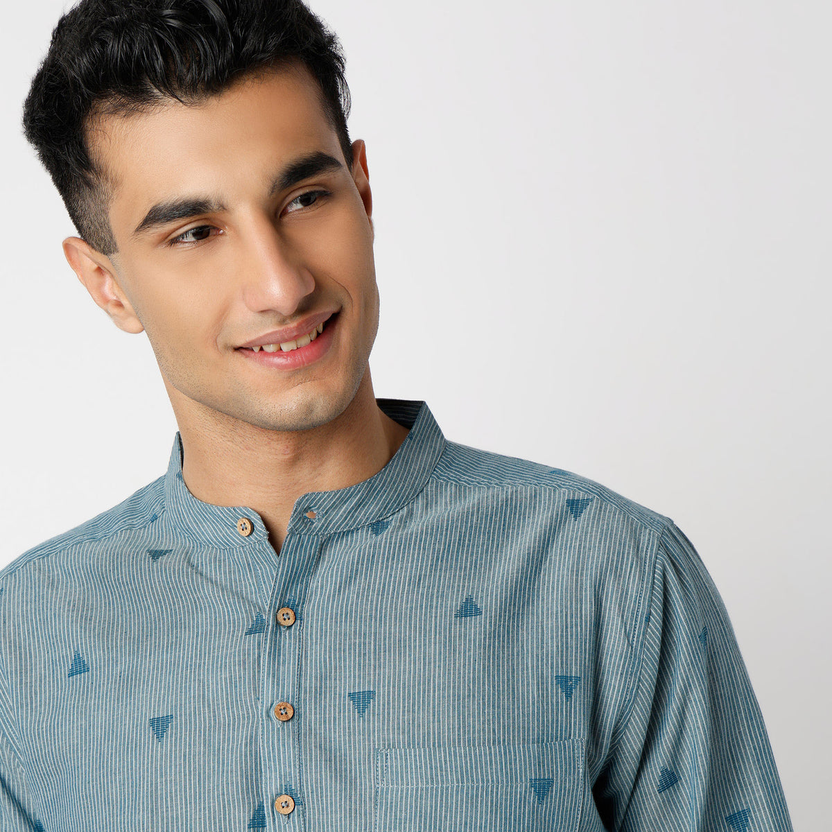 Regular Fit Jacquard Short Length Kurta