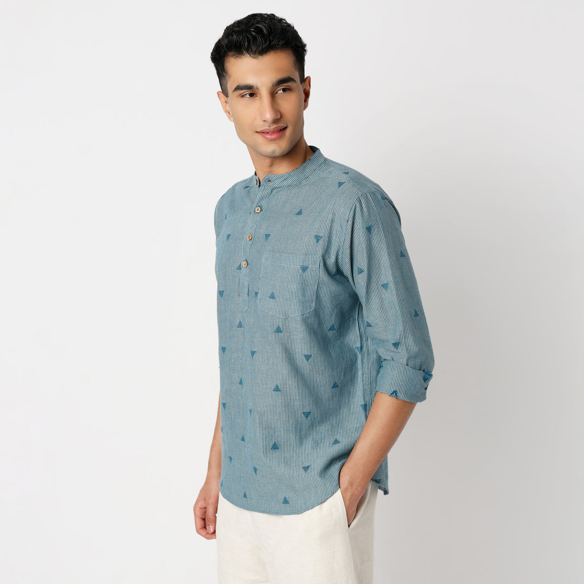 Regular Fit Jacquard Short Length Kurta