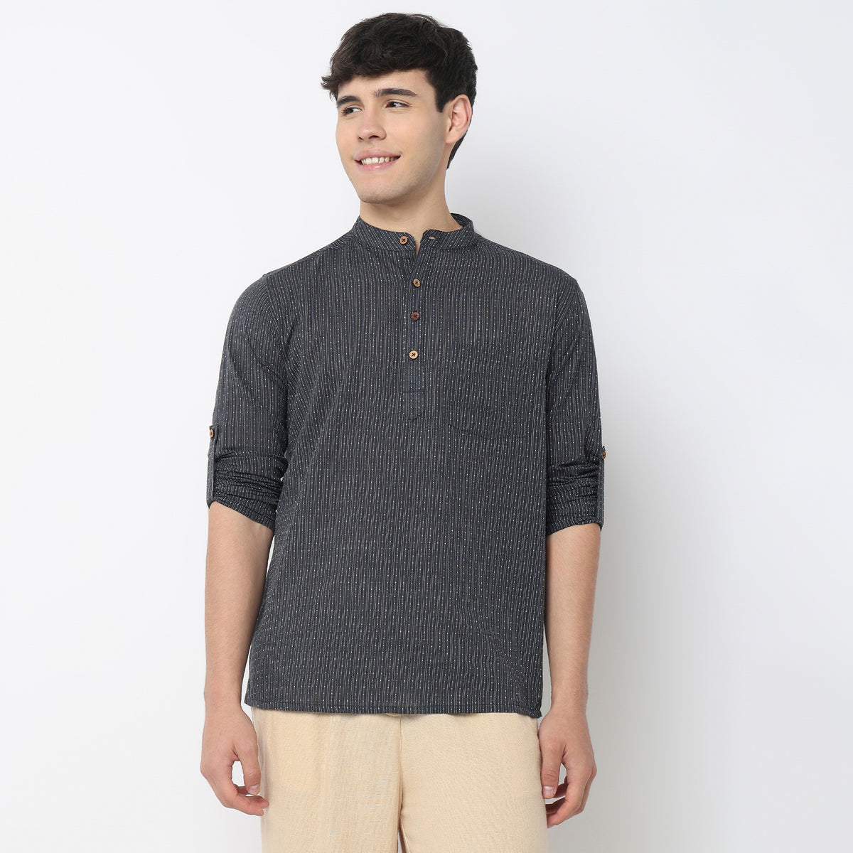 Structured Cotton Short Kurta