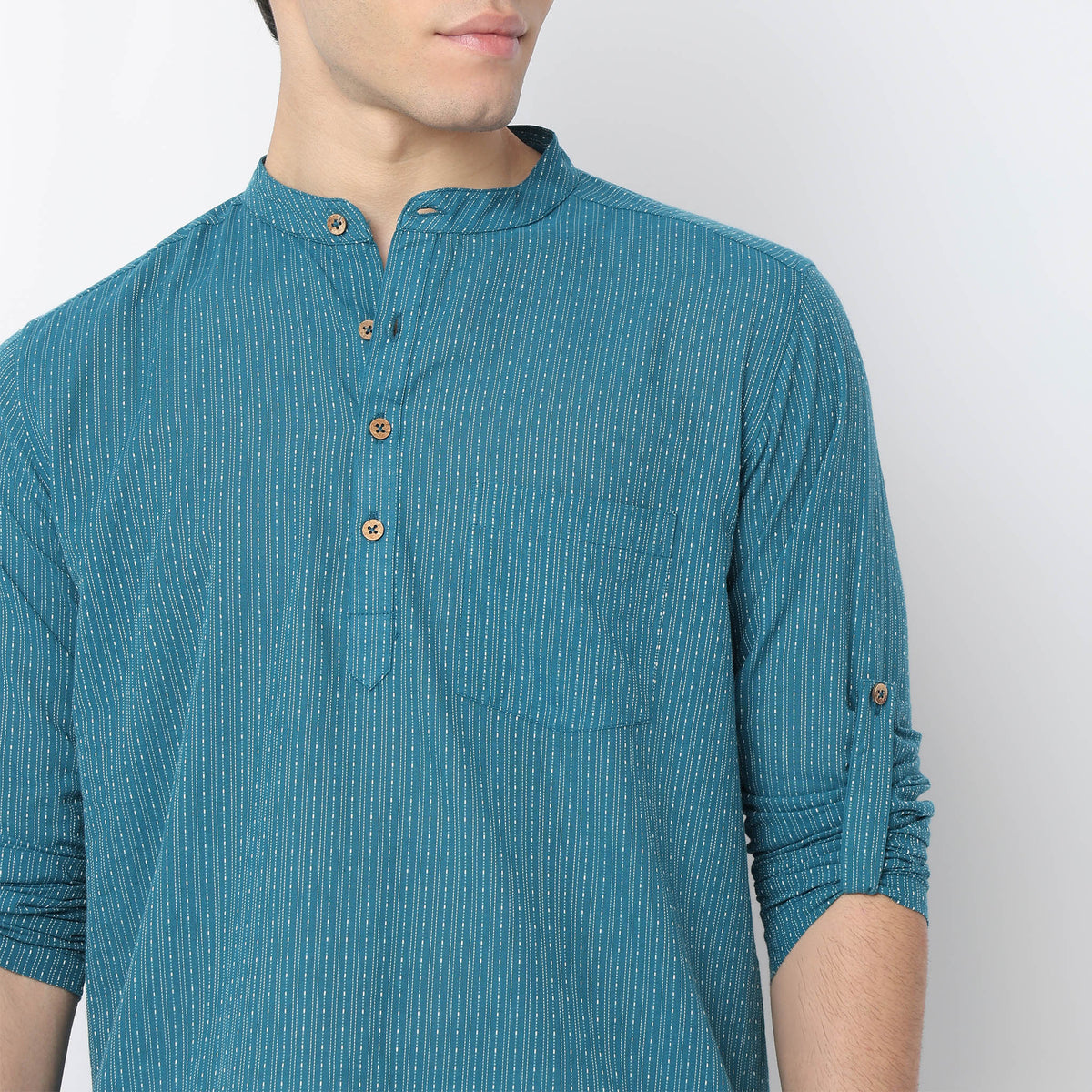 Structured Cotton Short Kurta