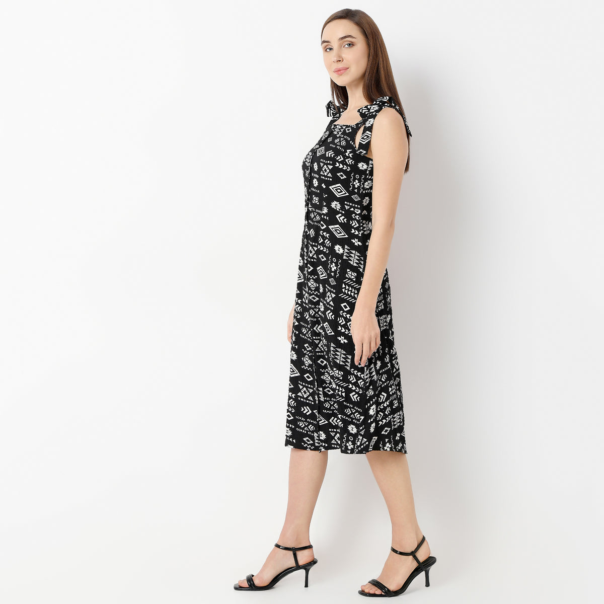 Flare Fit Printed Dress