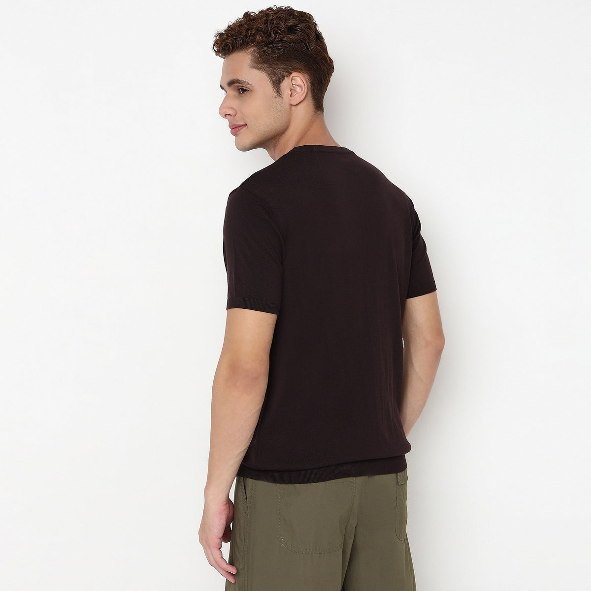 Crew Neck Hand Knit Jersey Flat Knits T-Shirt