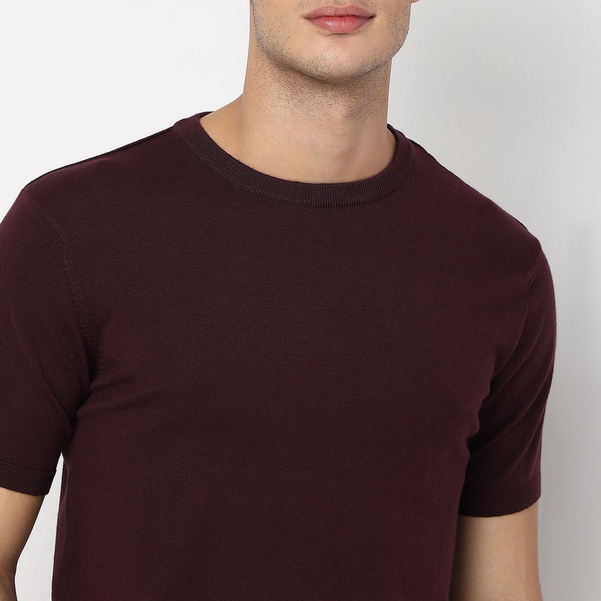 Crew Neck Hand Knit Jersey Flat Knits T-Shirt