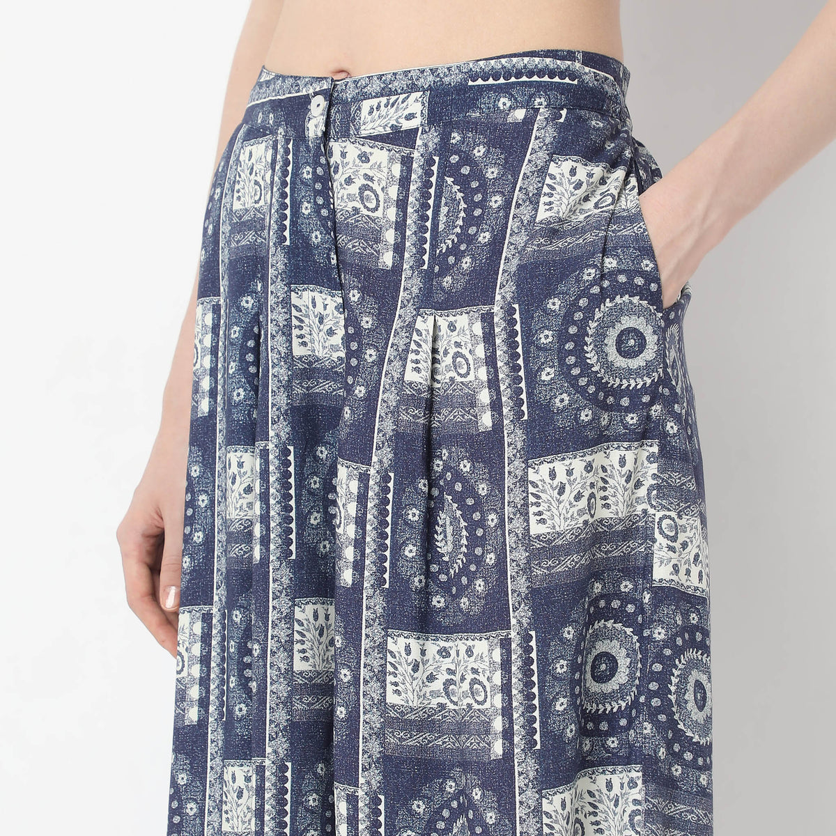 Abstract Print High Rise Straight Fit Culottes