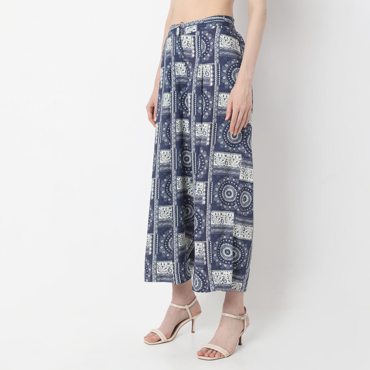 Abstract Print High Rise Straight Fit Culottes