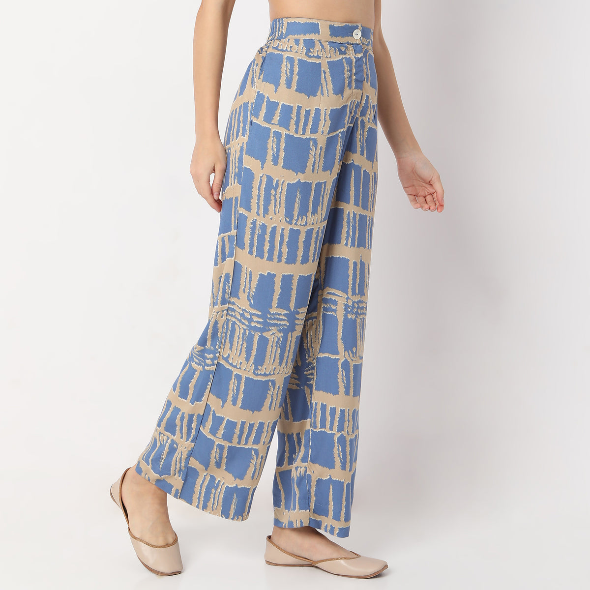 Flare Fit Printed Full Length High Rise Culottes