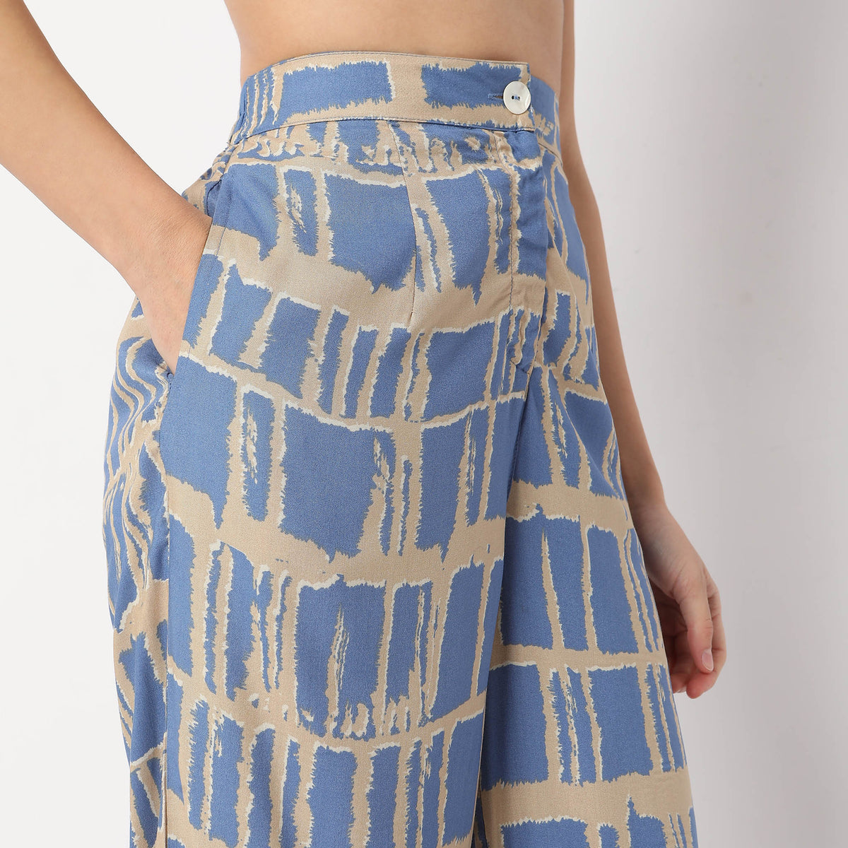 Flare Fit Printed Full Length High Rise Culottes